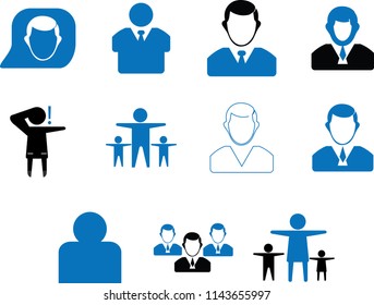 Set of business people and situations. Presentation, agreement