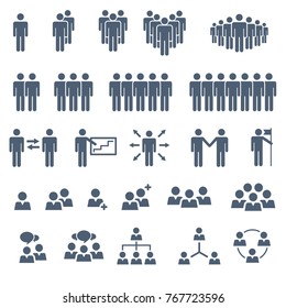 Set of Business People Team Groups - Vector Illustration