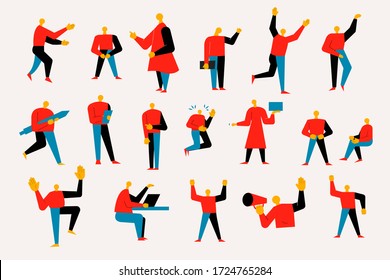 set of business people vector flat style, business characters set, set of people