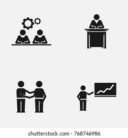 Set of business people  vector icons.
