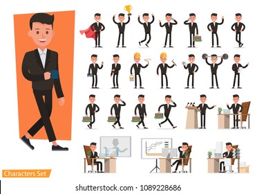 Set Business People Wearing Brown Suit Stock Vector (Royalty Free ...