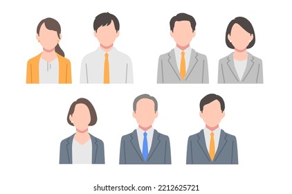 Juego de iconos simples de personas de negocios