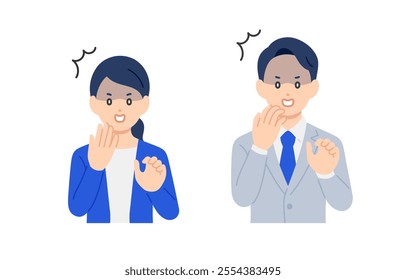 Set of business person in surprised and shocked poses【vector／illustration／person】