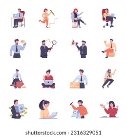 Flat Illustrationen von Geschäftsleuten 

