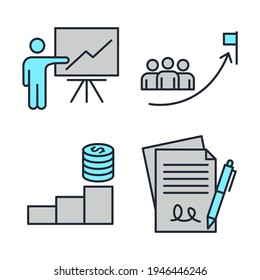 Set of Business Plan icon. Business Management pack symbol template for graphic and web design collection logo vector illustration