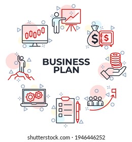 Set of Business Plan icon. Business Management pack symbol template for graphic and web design collection logo vector illustration