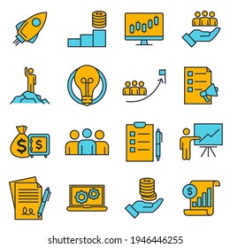 Set of Business Plan icon. Business Management pack symbol template for graphic and web design collection logo vector illustration