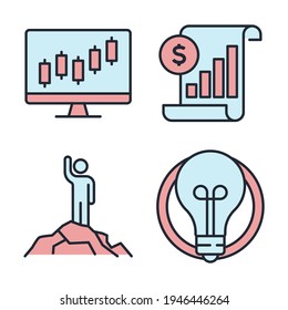 Set of Business Plan icon. Business Management pack symbol template for graphic and web design collection logo vector illustration