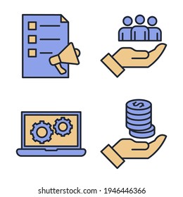 Set of Business Plan icon. Business Management pack symbol template for graphic and web design collection logo vector illustration
