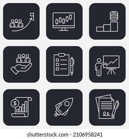 Set of Business Plan Symbol Vorlage für das Business Management Pack-Symbol für die Grafik- und Webdesign-Kollektion, Vektorgrafik