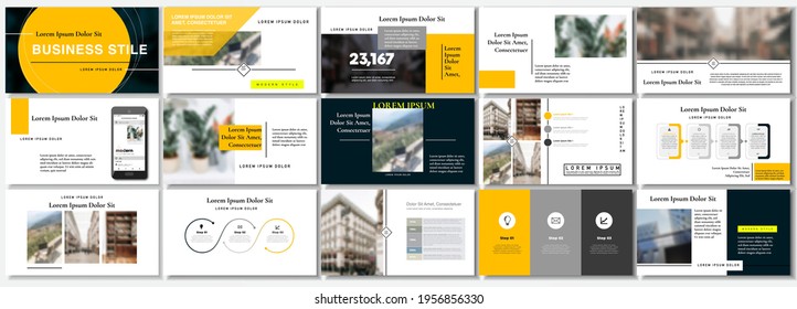 Set of business plan presentation template. Social media pack. Easy use in modern blog posts or Editable simple info banner, trendy book. For app, digital display style. Bright web flyer work. a4. ppt