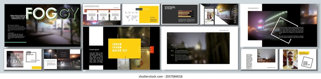 Set of business plan presentation template. Social media pack. Easy use in modern blog posts or Editable simple info banner, trendy book. For app, digital display style. Bright web flyer work. a4. ppt