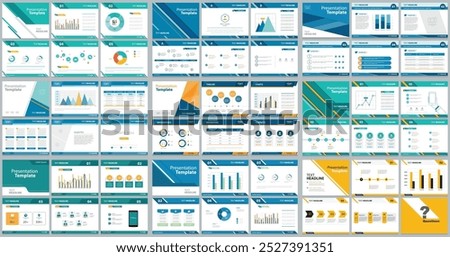 Set business presentation design template backgrounds and page layout design for brochure, book, magazine, annual report and company profile, with info graphic elements graph design concept