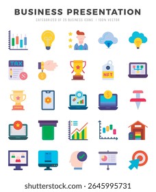 Conjunto de ícones de apresentação comercial Coleção de ícones simples.