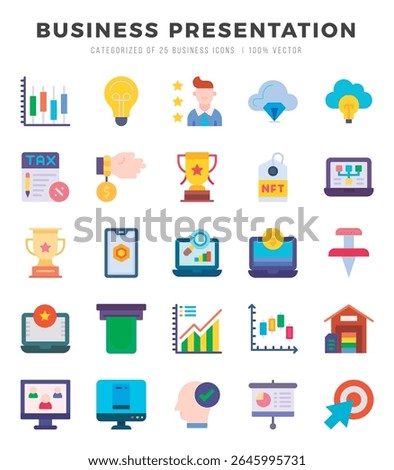 Set of Business Presentation Icons Flat icons collection.