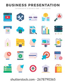 Set of Business Presentation icons. Vector Illustration.