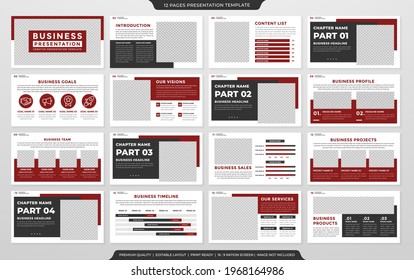 set of business presentation layout design template with minimalist and modern style