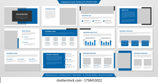 Set Business Presentation Layout Template Minimalist Stock Vector ...