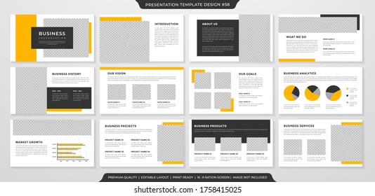 set of business presentation layout template with minimalist style and modern concept