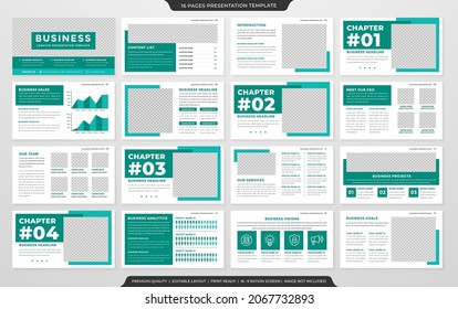 set of business presentation layout template with minimalist and modern layout use for business annual report and portfolio
