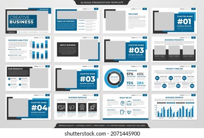 set of business presentation layout template with minimalist and clean style