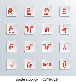 Set of Business Presentation Related Vector Icons. Contains such Icons as Presenter, Teacher, Audience. Training icon. 