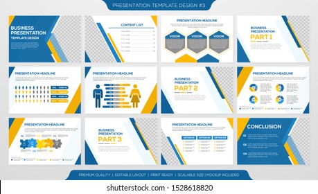 set of business presentation template design with minimalist layout 