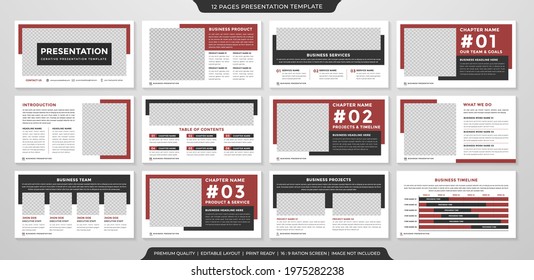 set of business presentation template design with clean style and modern layout
