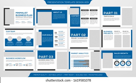 Set Presentation Layout Template Minimalist Style Stock Vector (Royalty ...