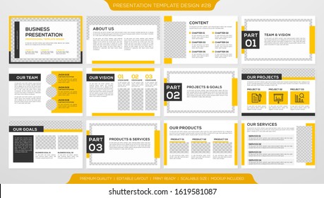 set of business presentation template with minimalist layout and modern concept, use for business profile and annual report
