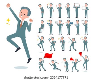 A set of business president man with digital equipment such as smartphones.It's vector art so easy to edit.