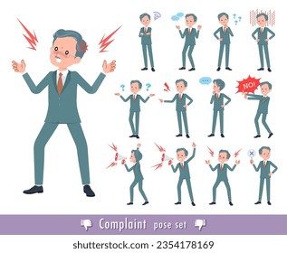 A set of business president man expressing their discontent.It's vector art so easy to edit.
