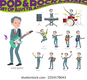 A set of business president man playing rock 'n' roll and pop music.It's vector art so easy to edit.