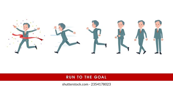 A set of business president man who start running gradually.It's vector art so easy to edit.