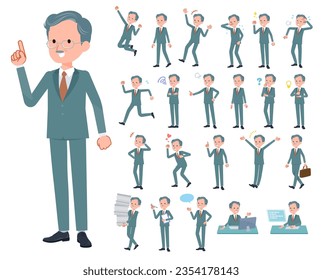 A set of business president man with who express various emotions.It's vector art so easy to edit.
