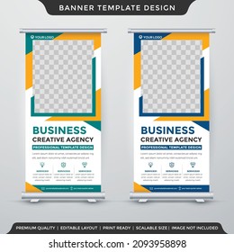 set of business roll up banner template with abstract style use for business ads