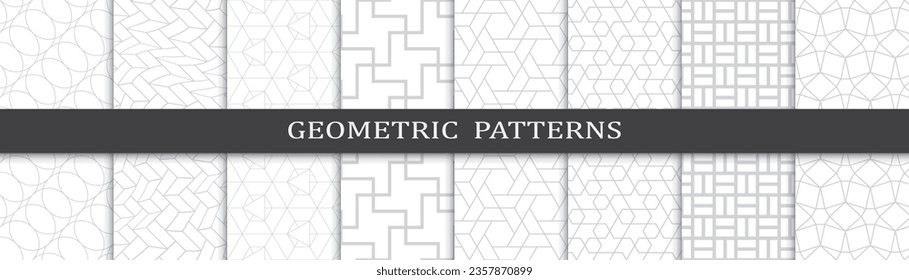 Set of business seamless patterns. Abstract business  graphic design print pattern. Seamless geometric gray lines business pattern.