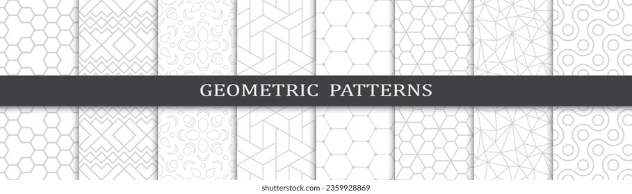 Set of business seamless patterns. Abstract business  graphic design print pattern. Seamless geometric gray lines business pattern.