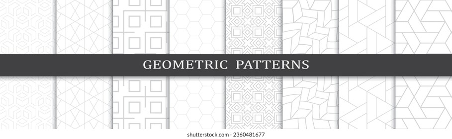 Set of business seamless patterns. Abstract business  graphic design print pattern. Seamless geometric gray lines business pattern.