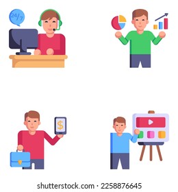 Set of Business Services Flat Icons 

