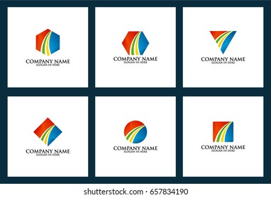 Set of Business Shape Logo Template Design