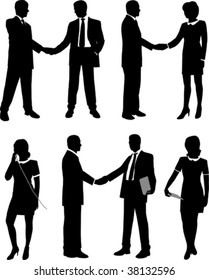 Set of Business Silhouette. All elements and textures are individual objects. Vector illustration scale to any size.