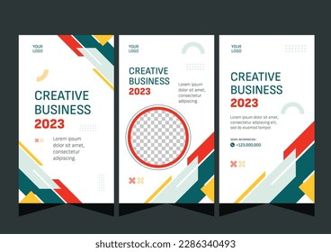 Set business social media story template design