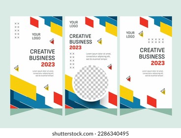 Set business social media story template design