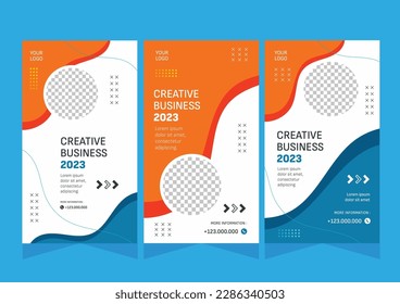 Set business social media story template design