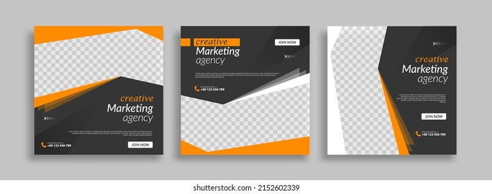 Set business sosial media post template design vector