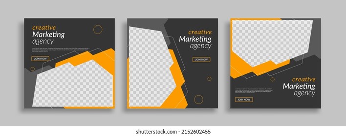 Set business sosial media post template design vector