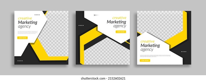 Set business sosial media post template design vector