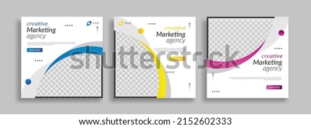 Set business sosial media post template design vector
