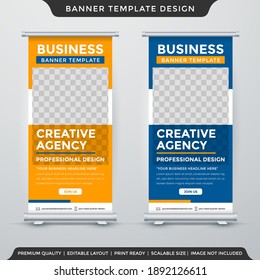 set of business stand banner template with abstract style use for product display and publication
